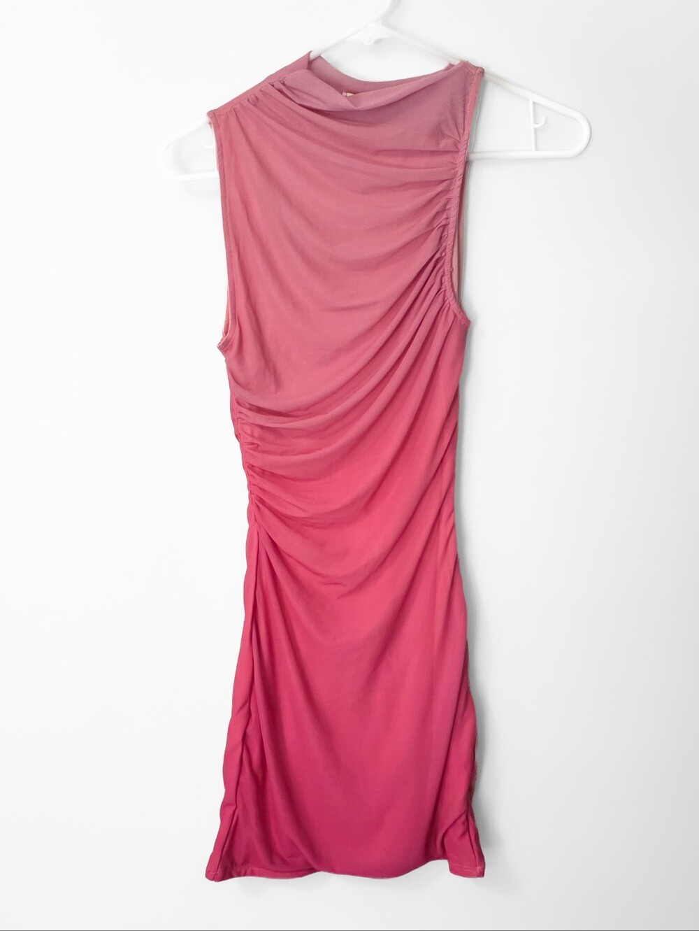 Altard State Pink Ombre Sleeveless Ruched Bodycon Mini Dress Size XS - Picture 2 of 13